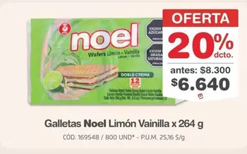 Noel - Galletas Wafers Limón Vainilla