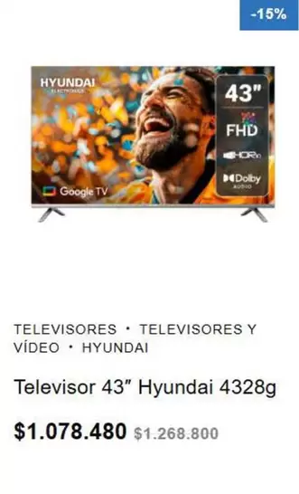 Hyundai - Televisor 43" 4328g