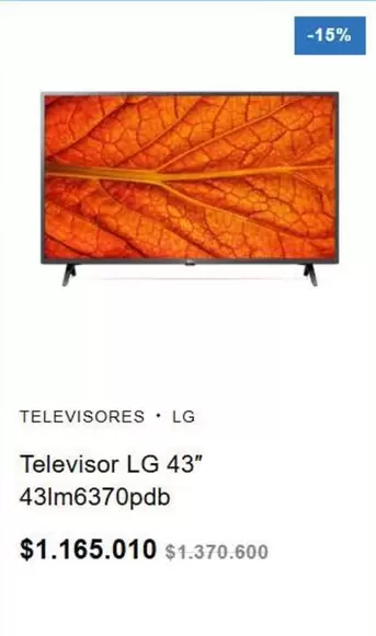 LG - Televisor 43" 43lm6370pdb