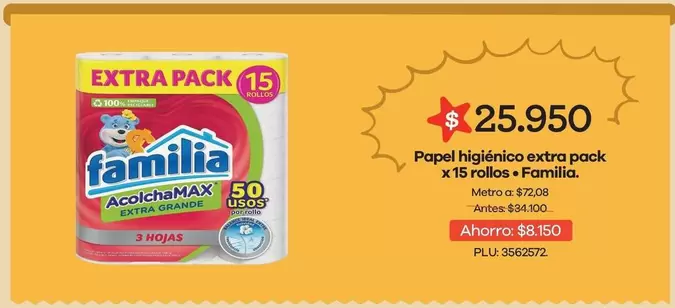 Familia - Papel Higiénico Extra Pack X15 Rollos +