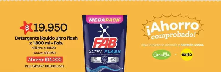 Fab - Detergente Líquido Ultra Flash