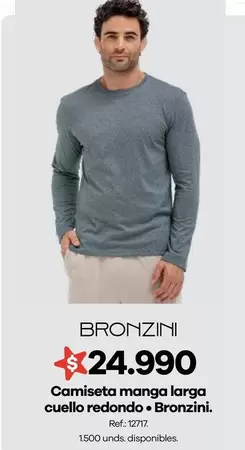 Bronzini - Camiseta Manga Larga Cuello Redondo