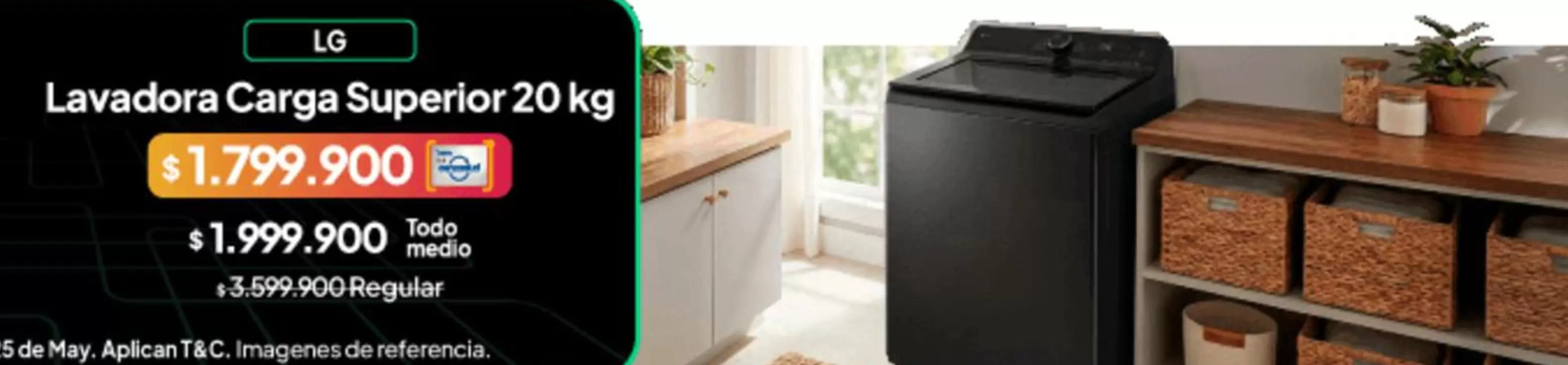 LG - Lavadora Carga Superior 20 kg