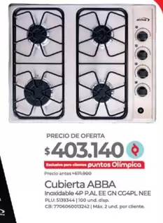 Abba - Cubierta Inoxidable 4P PAL EE GN CC4PL NEE