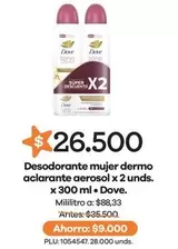 Dove - Desodorante Mujer Dermo Aclarante Aerosol