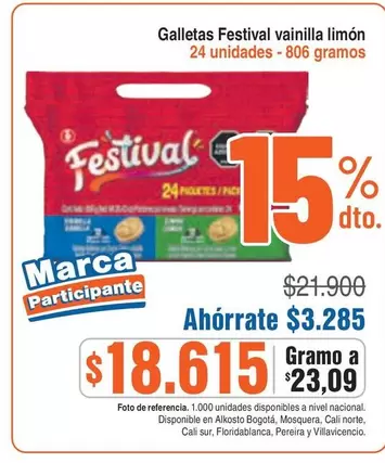Festival - Galletas vainilla limón