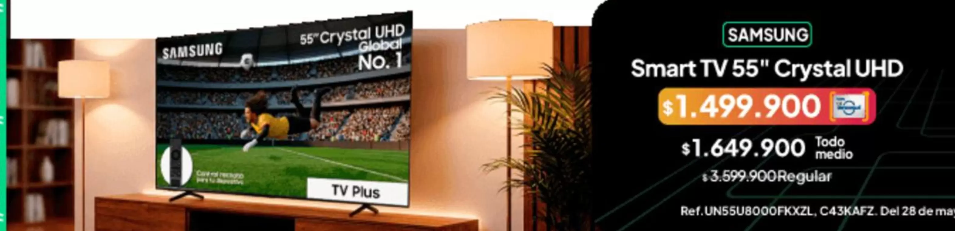 Samsung - Smart TV 55" Crystal UHD