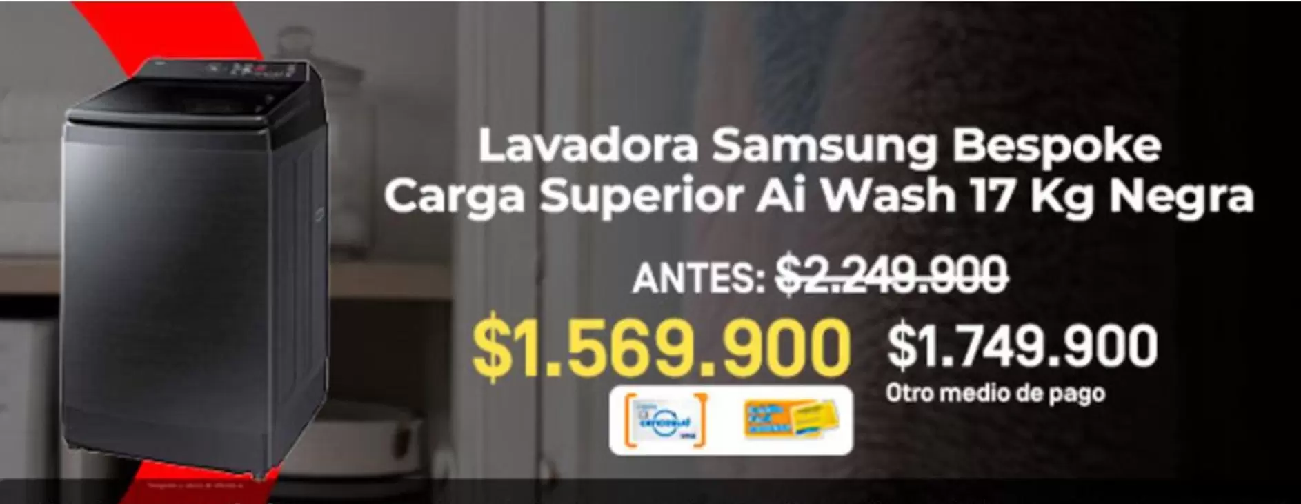 Samsung - Lavadora Carga Superior Ai Wash 17 Kg Negra
