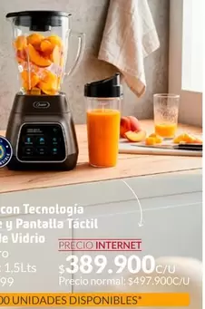 Oster - Licuadora Con Tecnología Reversible Y Pantalla Tactil Con Vaso De Vidrio