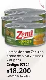 Zenú - Lomos de atún en aceite de oliva x 3 unds x 80g c/u