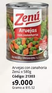 Zenú - Arvejas con zanahoria