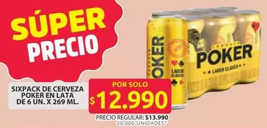 Lager - CERVEZA POKER EN LATA