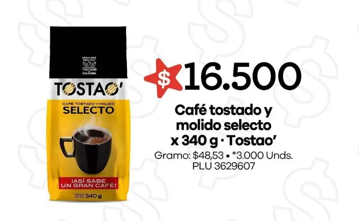 Colombia - Café tostado y molido selecto x 340 g