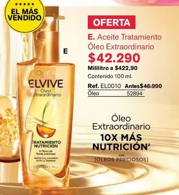 Elvive - E. Aceite Tratamiento Óleo Extraordinario