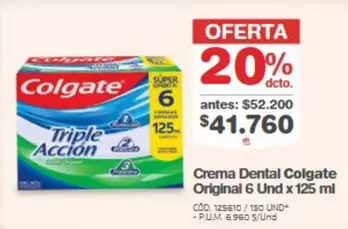 Colgate - Crema Dental Triple Accion 6 Und x 125 ml