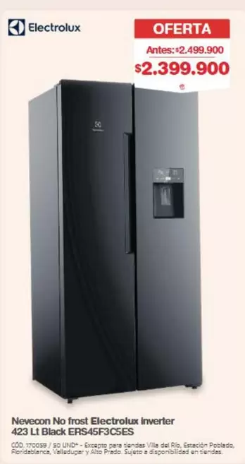 Electrolux - Nevecon No frost  Inverter 423 L Black ERS45F3CSE5