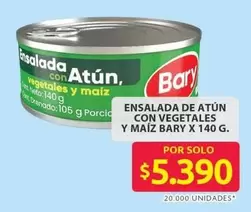 Bary - Ensalada de Atún con Vegetales y Maíz