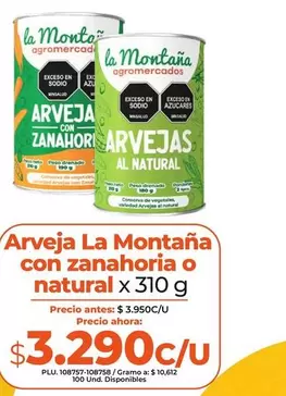 La Montaña - Arveja Con Zanahoria O Natural