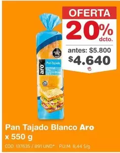 Aro - Pan Tajado Blanco