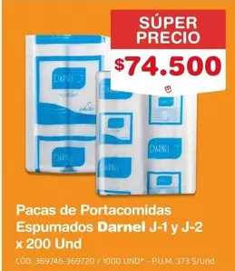 Darnel - Pacas de Portacomidas Espumados J-1 y J-2