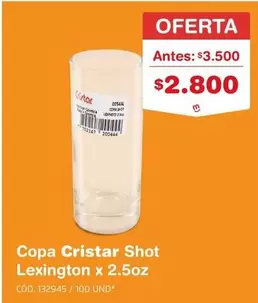 Cristar - Copa Cristal Shot Lexington