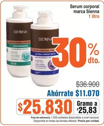 Sienna - Serum corporal