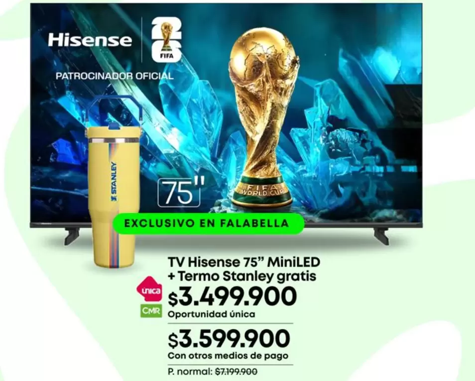 Hisense - TV  75" Miniled + Termo Stanley gratis