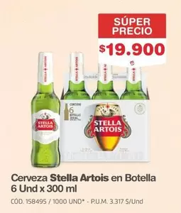 Stella Artois - Cerveza en Botella 6 Und x 300 ml