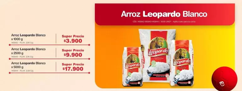 super - Arroz Leopardo Blanco