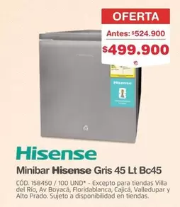 Hisense - Minibar Gris 45 Lt Bc45