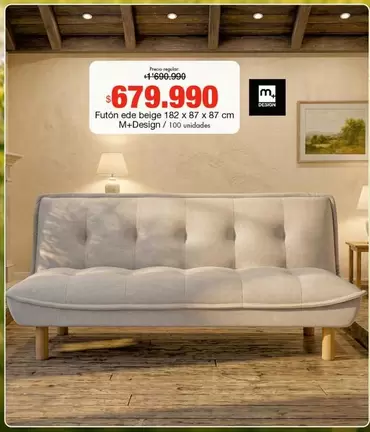 Design - Futton ede beige 182 x 87 x 87 cm