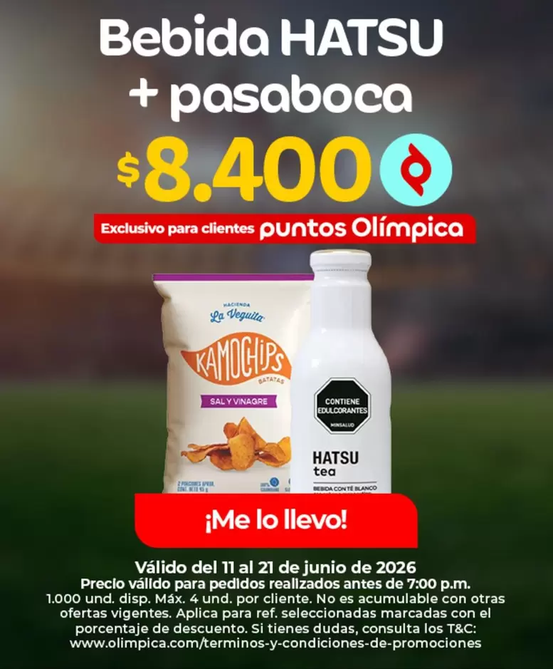 Exclusivo - Bebida HATSU + pasaboca