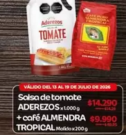 Aderezos - Salsa de tomate + café Almendra Tropical
