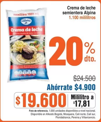 Alpina - Crema de leche semientera