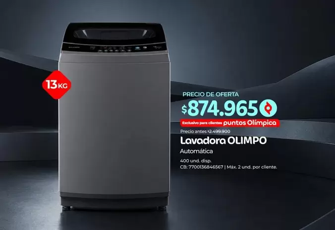 Olimpo - Lavadora Automática