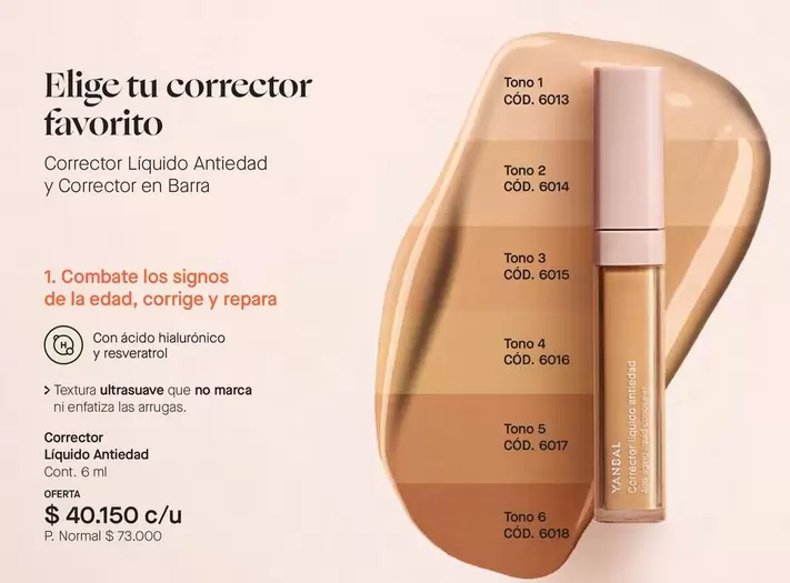 Yanbal - Corrector Liquido Antiedad y Corrector en Barra