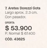 Aretes Dórezzi Gota CÓD. 43625