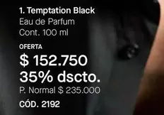 Temptation - Black Eau de Parfum Cont. 100 ml CÓD. 2192
