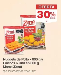 Zenú - Nuggets de Pollo x 800 g y Pinchos 6 Und en 300 g