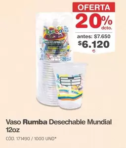 Rumba - Vaso  Desechable Mundial 12oz