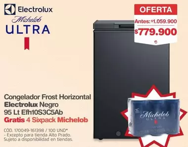 Electrolux - Congelador Frost Horizontal 95 Lt Efh10s3c5ab