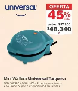 Universal - Mini Wafleira Turquesa