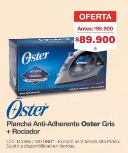 Oster - Plancha Anti-Adherente Gris + Rociador CÓD. 140366 / 100 UND