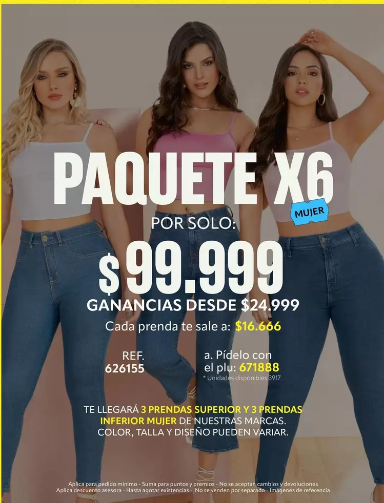PAQUETE X6 MUJER