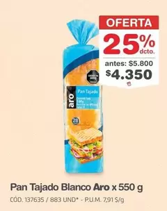Aro - Pan Tajado Blanco