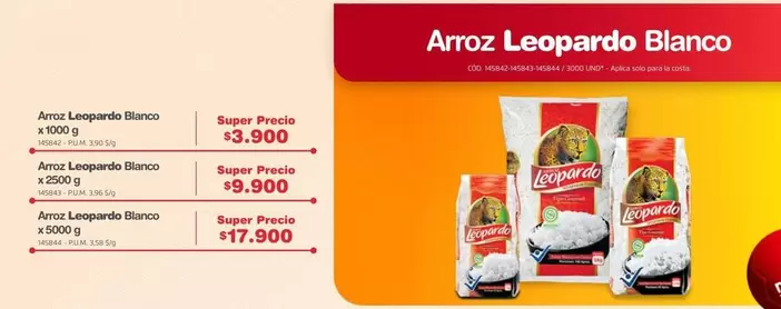 super - Arroz Leopardo Blanco