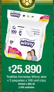 Winny - Toallitas húmedas aloe