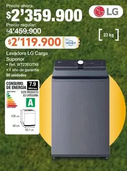 LG - Lavadora  Carga Superior WT23EGTX6