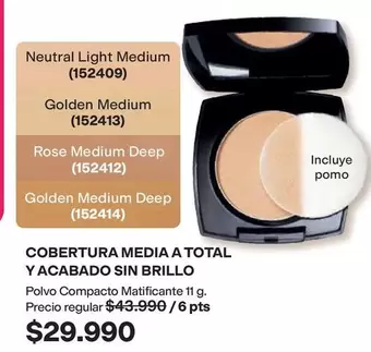 Medium - Polvo Compacto Matificante (152409, 152413, 152412, 152414)