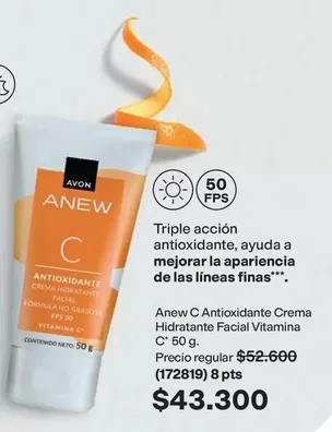 Avon - Anew C Antioxidante Crema Hidratante Facial Vitamina C